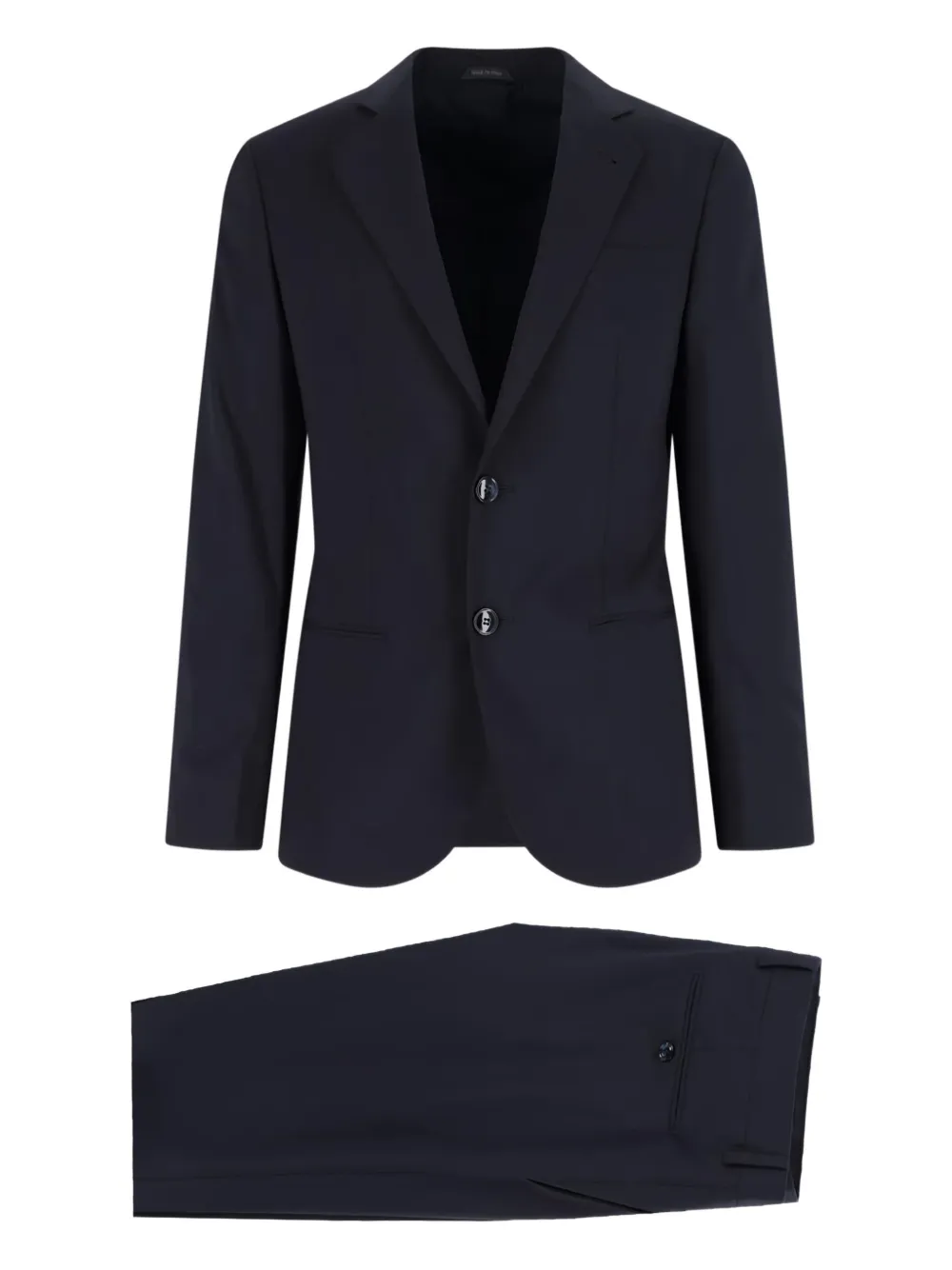 Giorgio Armani three-button wool suit Blauw