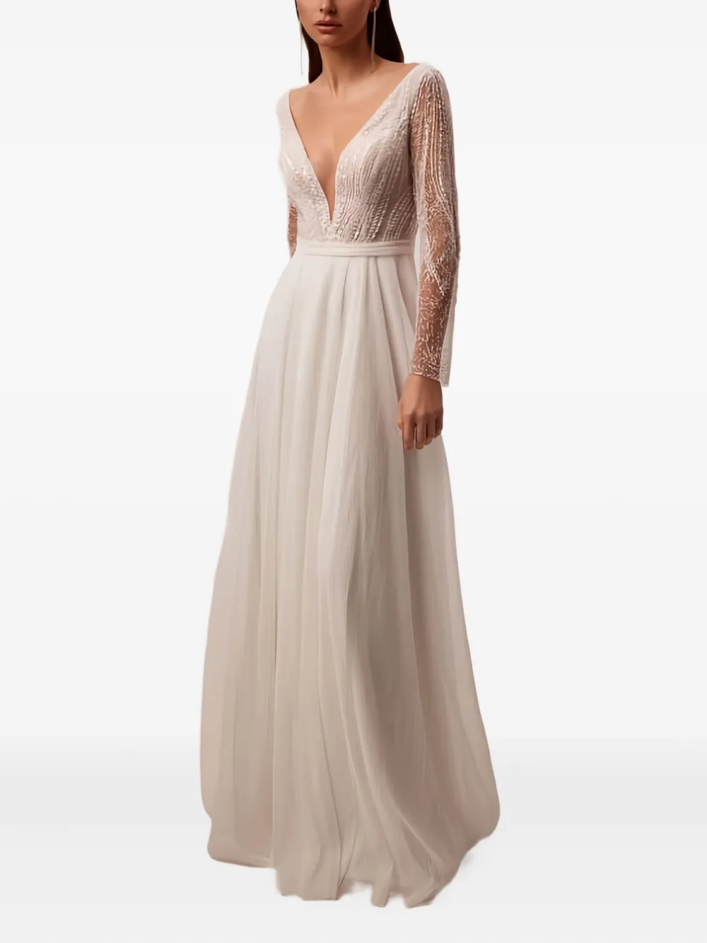 Milla Nova Embellished V-neck Dress In Multi
