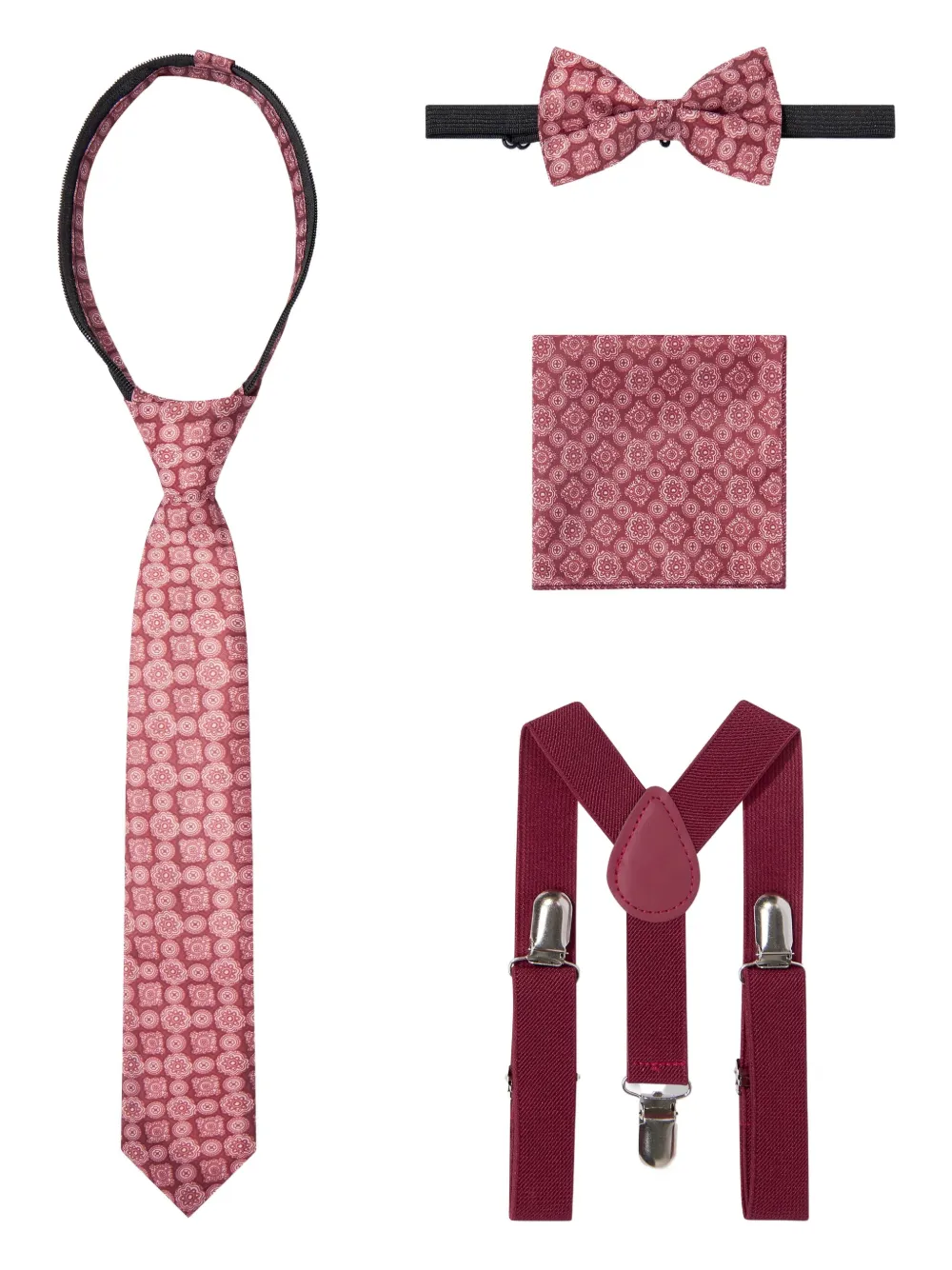 Suitlab Patterned-fabric Three-piece Suit Set In Red