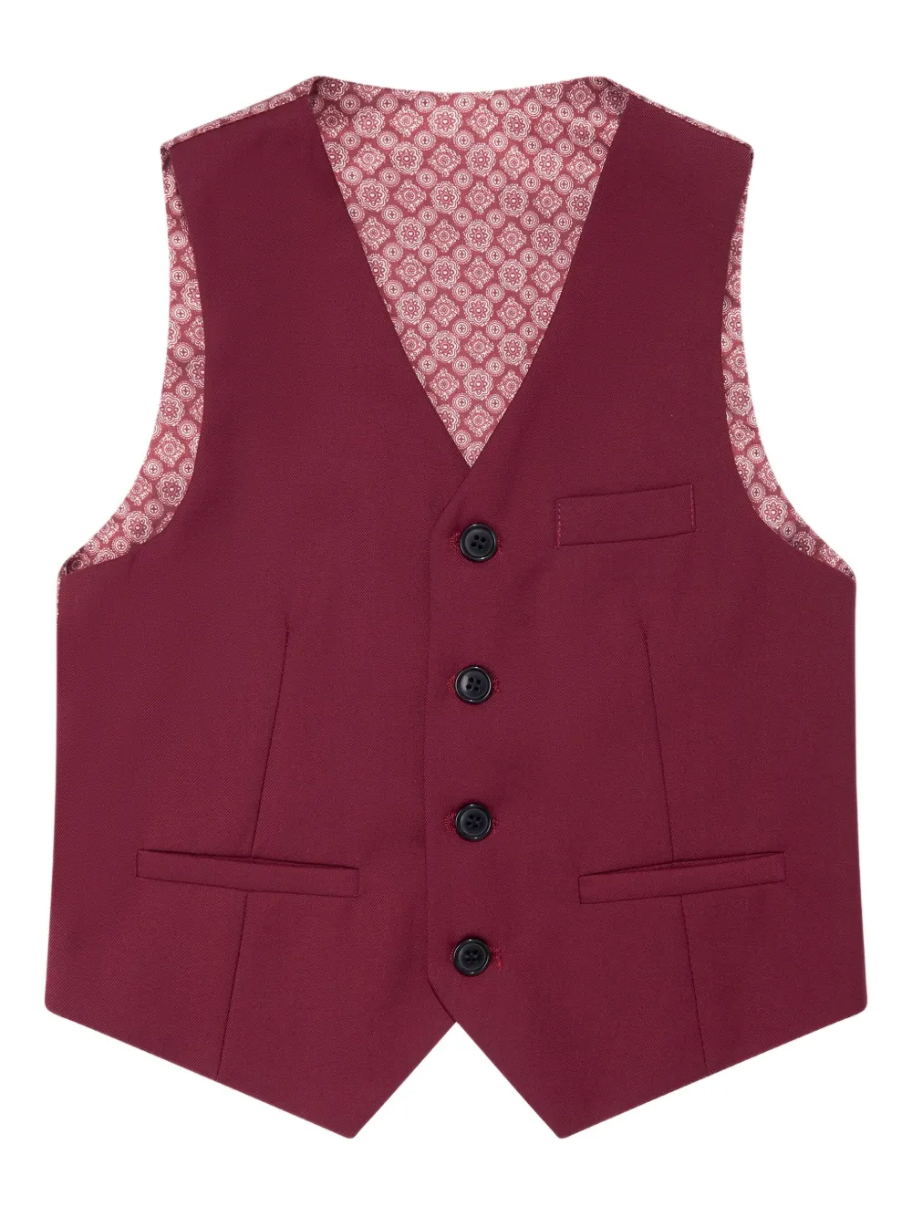 Suitlab Patterned-fabric Three-piece Suit Set In Red