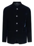 Giorgio Armani velvet mandarin-collar blazer - Blue