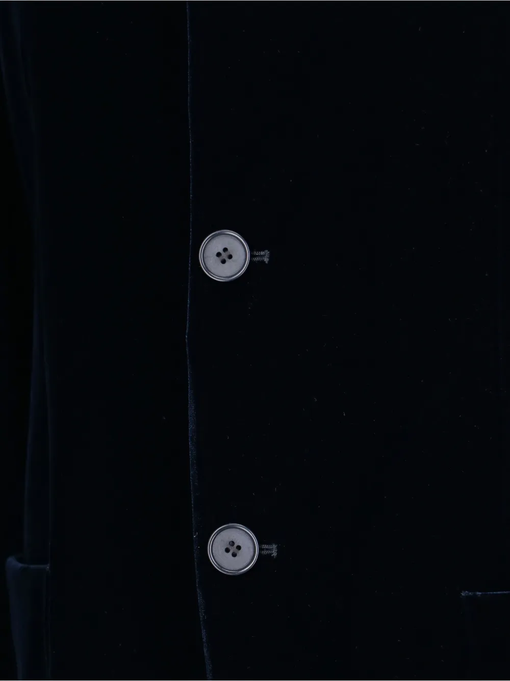 Giorgio Armani velvet mandarin-collar blazer Blauw