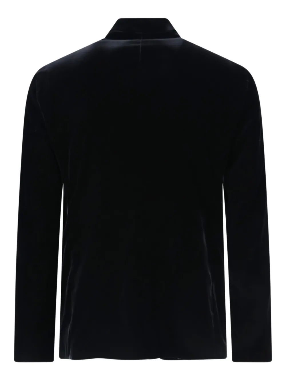 Giorgio Armani velvet mandarin-collar blazer Zwart