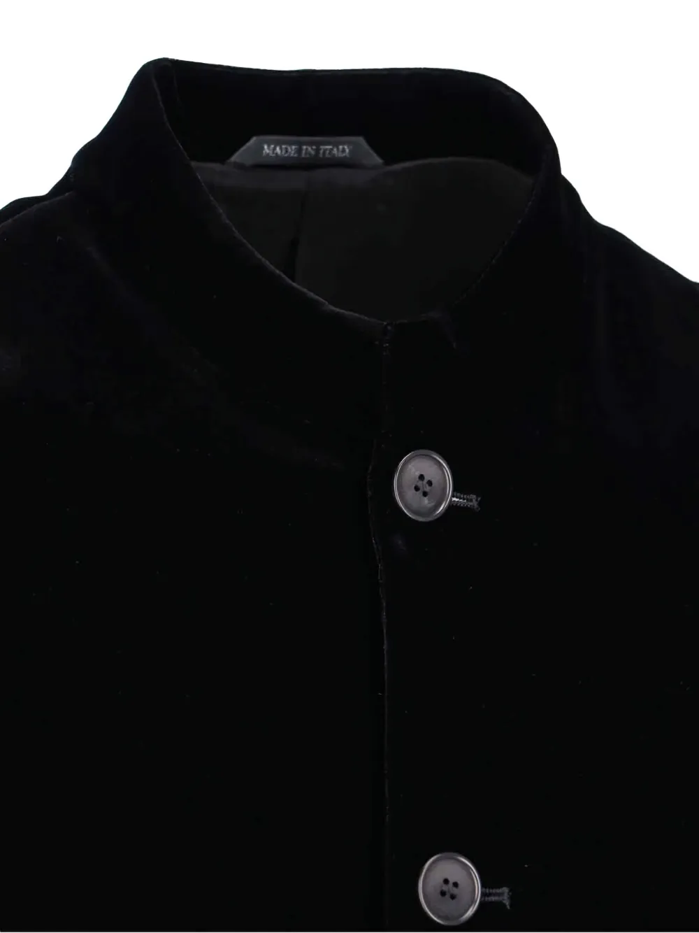 Giorgio Armani velvet mandarin-collar blazer Zwart