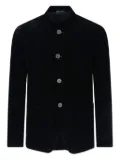 Giorgio Armani velvet mandarin-collar blazer - Black