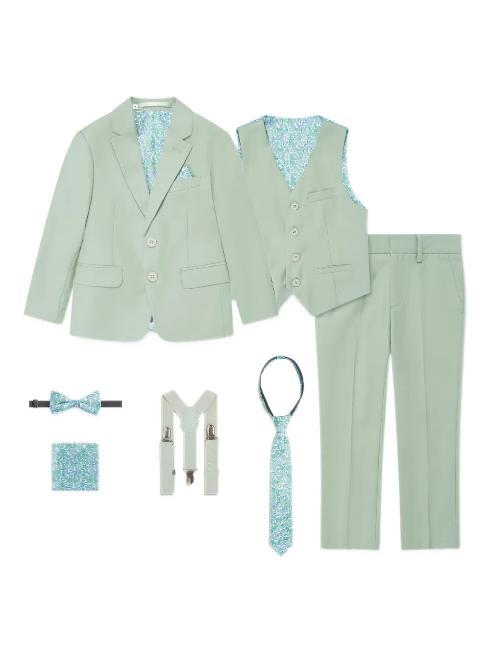 SUITLAB KIDS paisley-print details suit - Verde