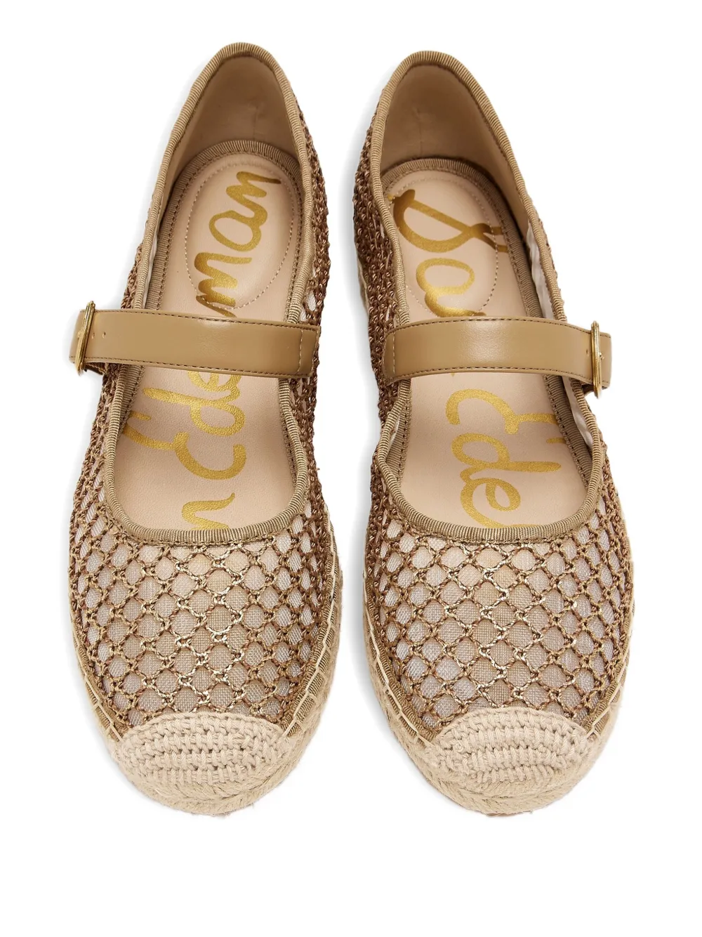 Sam Edelman Mackie espadrilles met mesh en gespsluiting Goud