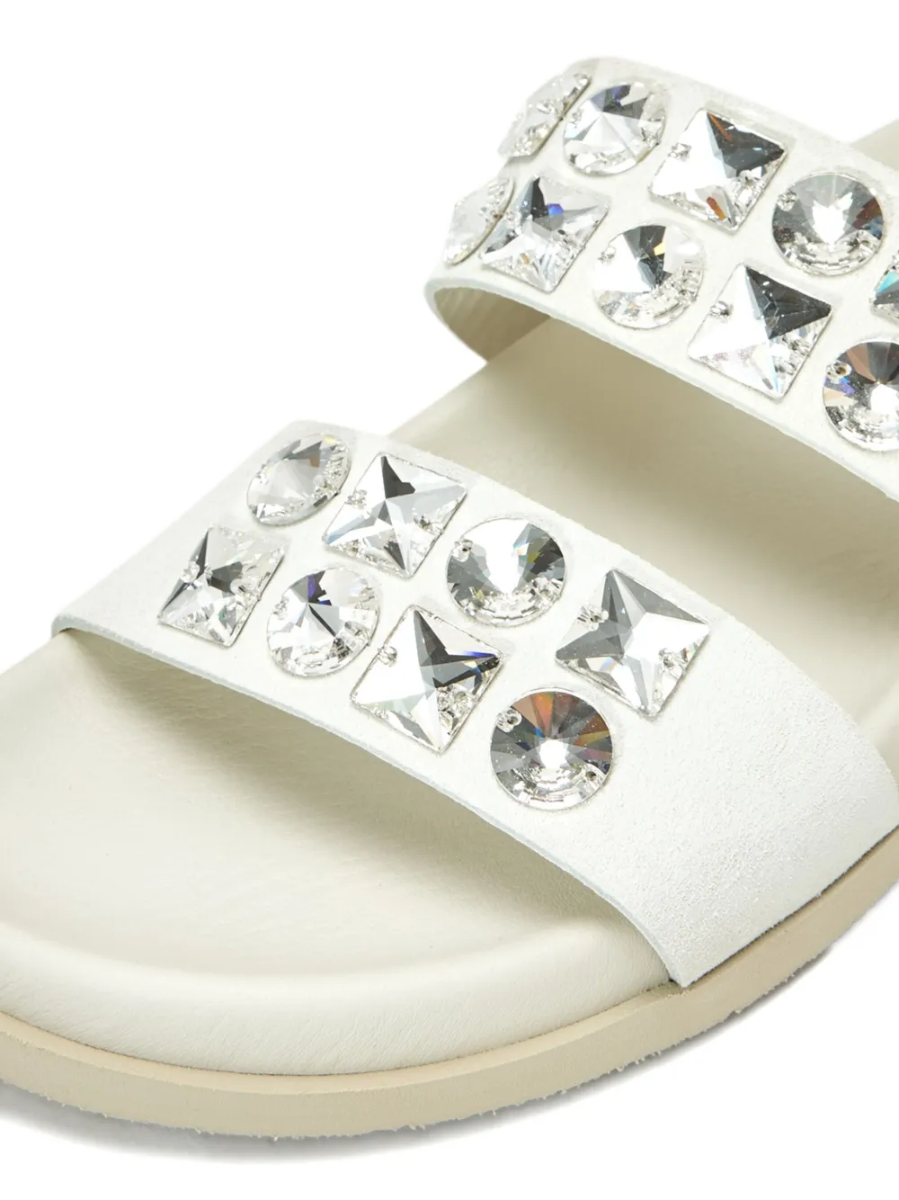 Pedro Garcia Dily crystal-embellished double-strap sandals White