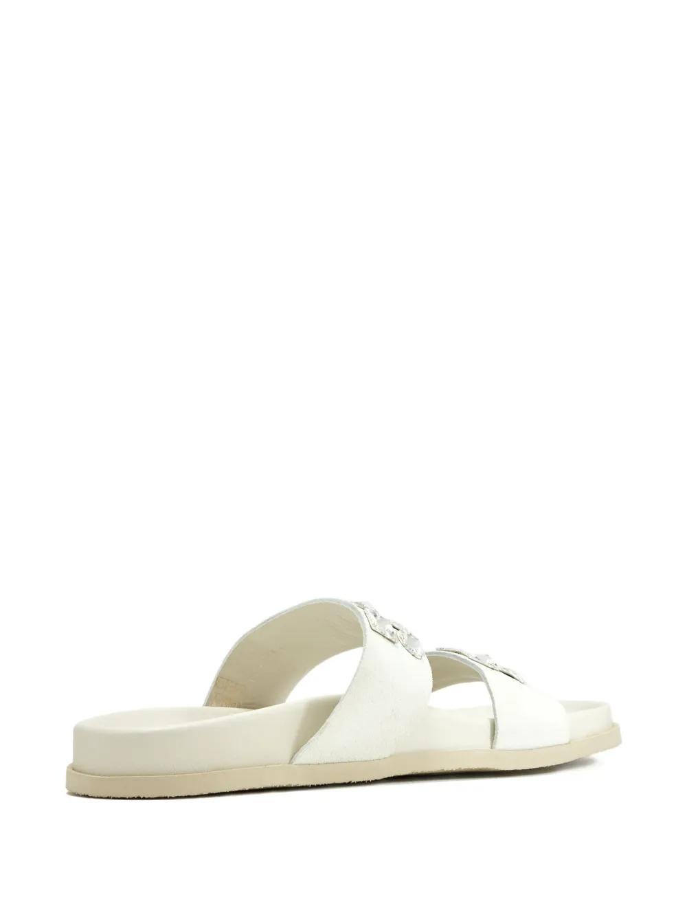 Pedro Garcia Dily crystal-embellished double-strap sandals White