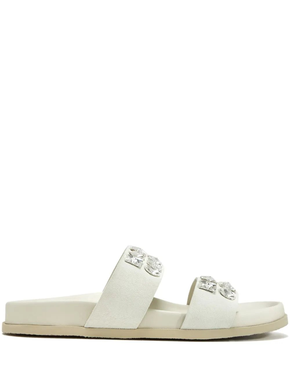 Pedro Garcia Dily crystal-embellished double-strap sandals Wit