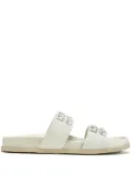 Pedro Garcia Dily crystal-embellished double-strap sandals - White