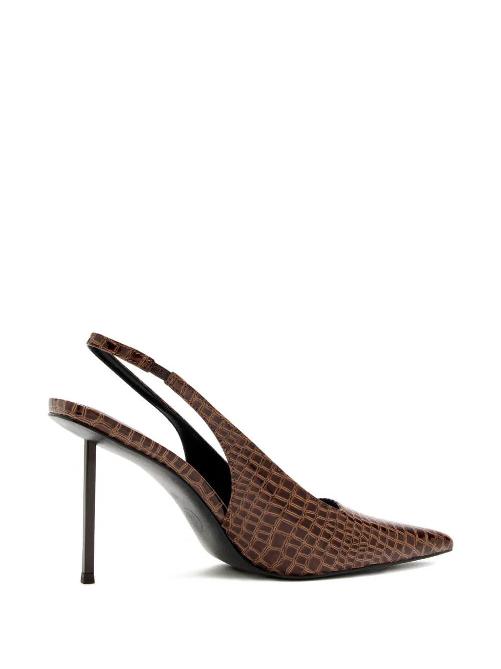 Femme La 100mm G63 Slingback Crocodile Pumps In Brown