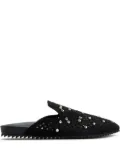 Pedro Garcia Braidy crystal-embellished perforated mules - BLACK BLACK CASTORO