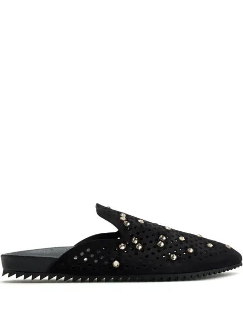 Pedro Garcia Braidy crystal-embellished perforated mules