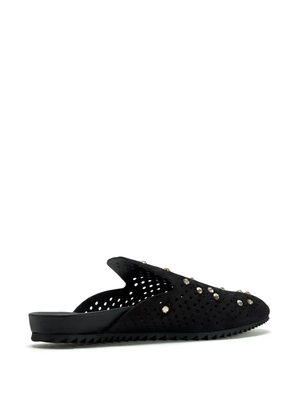 Pedro Garcia Braidy crystal-embellished perforated mules BLACK CASTORO