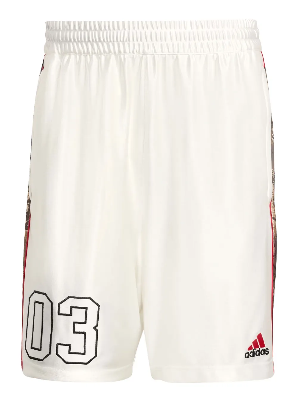 camouflage-panel shorts