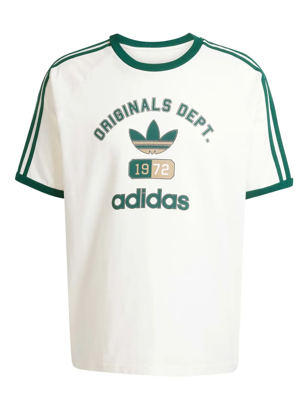 adidas T-shirt met logoprint Beige