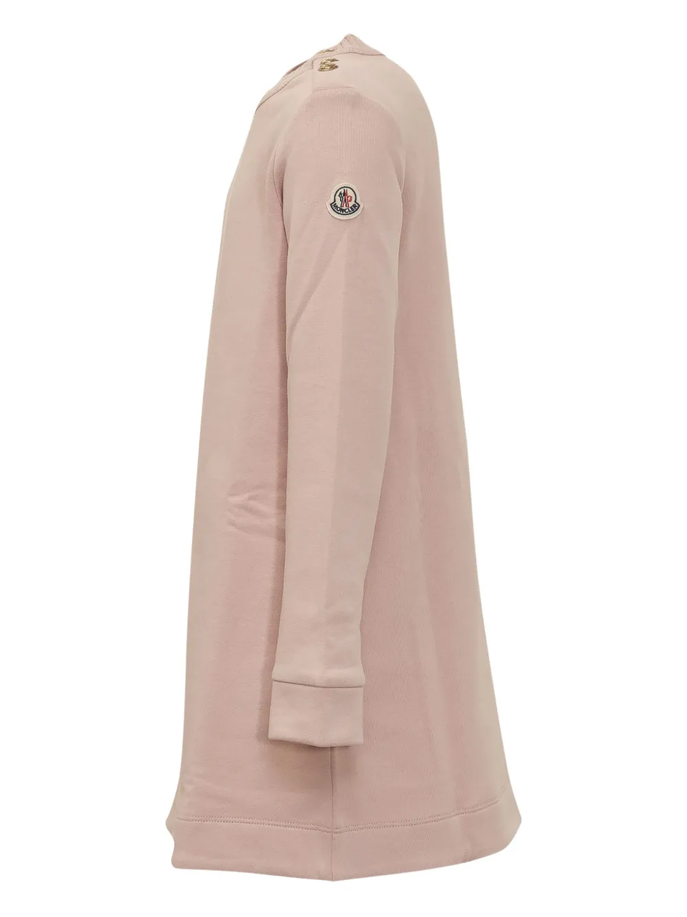 Moncler Enfant button-embellished crew-neck dress Roze