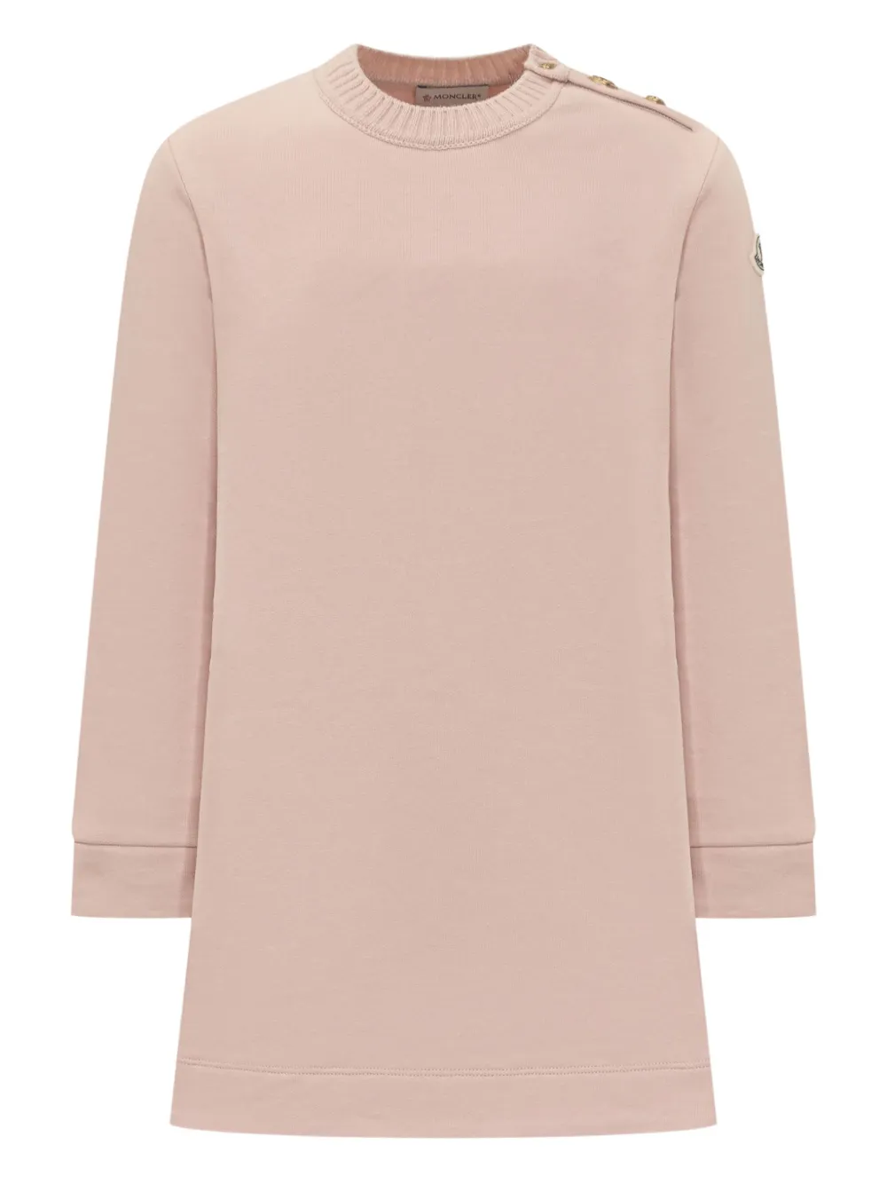Moncler Enfant button-embellished crew-neck dress Roze