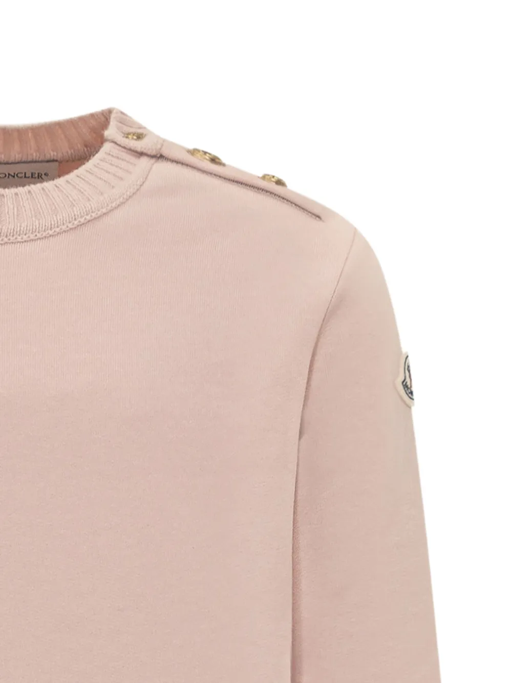 Moncler Enfant button-embellished crew-neck dress Roze