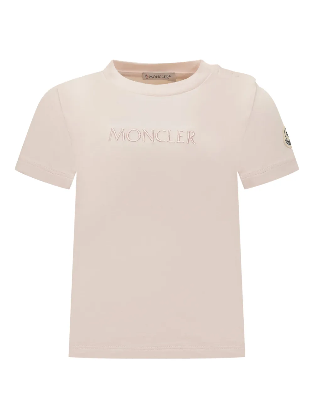 Moncler Enfant embroidered-logo cotton T-shirt Beige