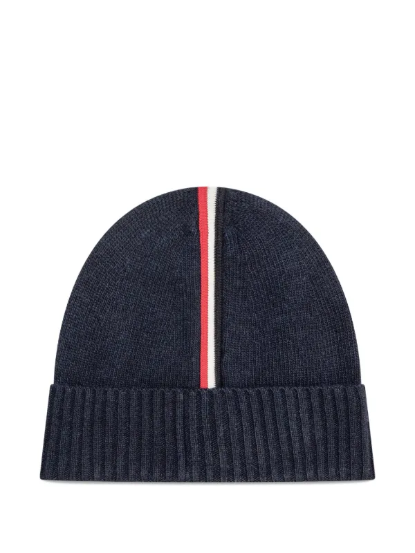 Moncler Enfant logo-appliqué Beanie | Blue | FARFETCH
