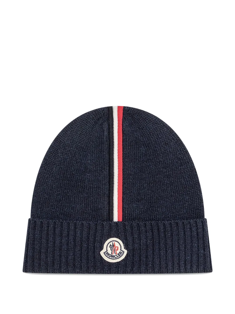 Moncler Enfant logo-appliqué beanie Blauw
