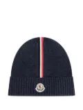 Moncler Enfant logo-appliqué beanie - Blue