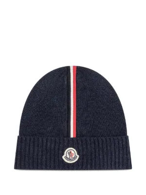 MONCLER モンクレール キッズ チルドレン ロゴパッチニット帽　ビーニー MONCLER（モンクレール） 帽子 キッズ ベア ニットキャップ