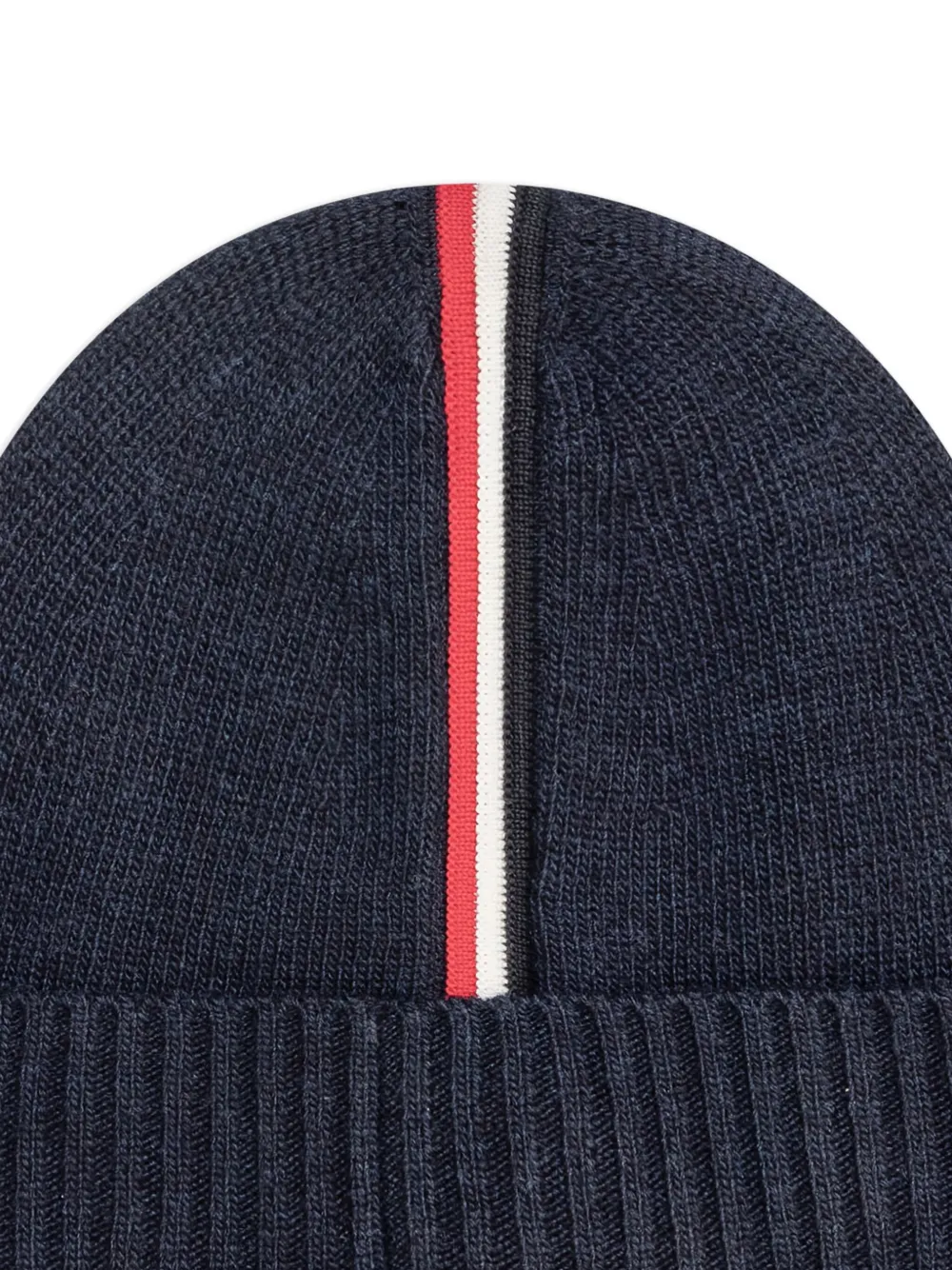 Moncler Enfant logo-appliqué beanie Blauw
