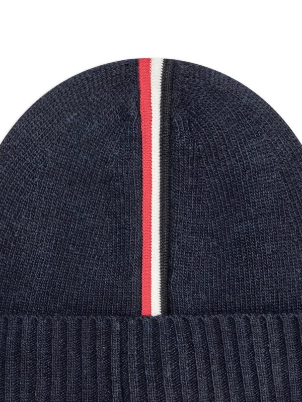 Moncler Enfant logo-appliqué Beanie | Blue | FARFETCH