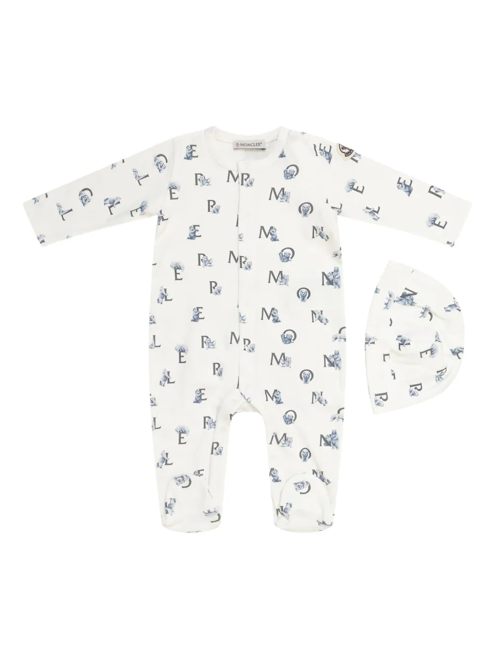 Moncler Enfant logo-print babygrow set - ホワイト Moncler Enfant logo-print babygrow set - ホワイト