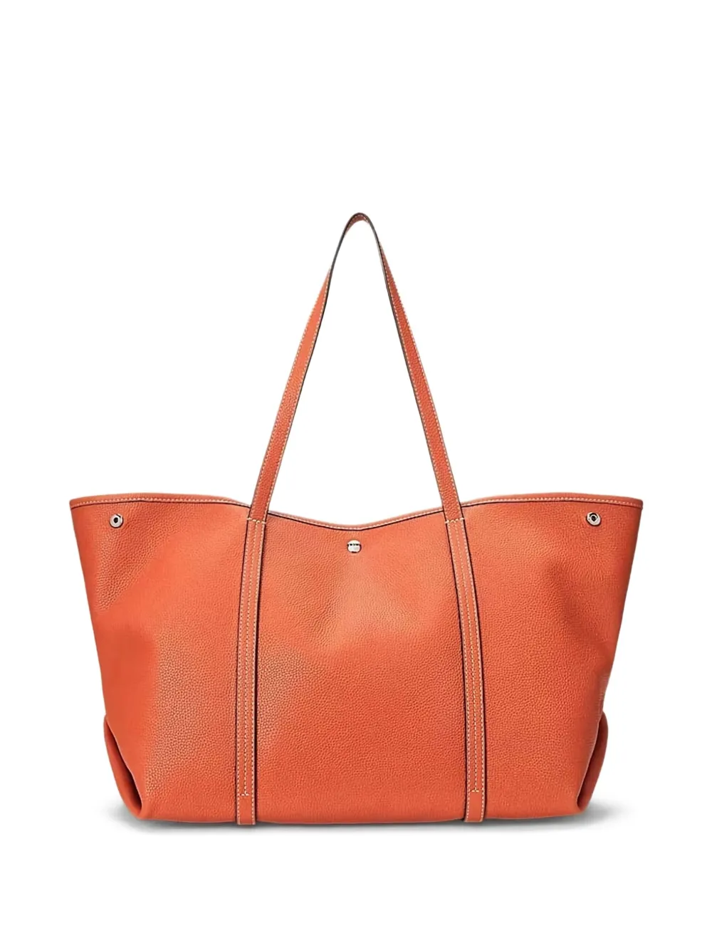 Lauren Ralph Lauren Emerie leather-trimmed shoulder bag Oranje
