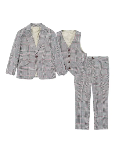 SUITLAB KIDS checked three-piece suit