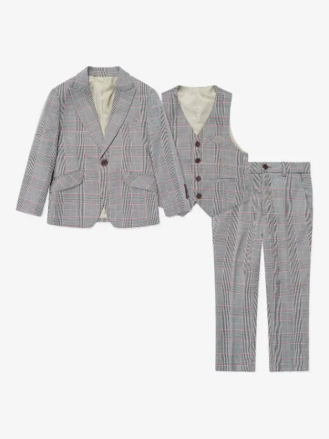 SUITLAB KIDS checked three-piece suit