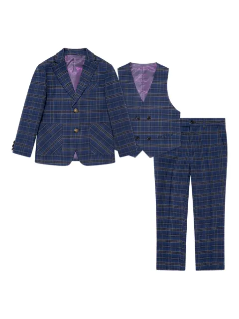 SUITLAB KIDS checked three-piece suit
