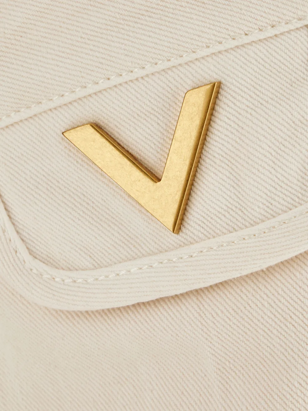 Valentino Garavani V-shaped pocket-detail jeans Beige