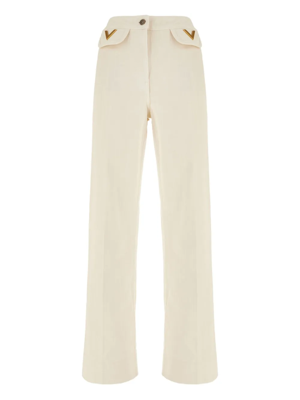 Valentino Garavani V-shaped pocket-detail jeans Beige
