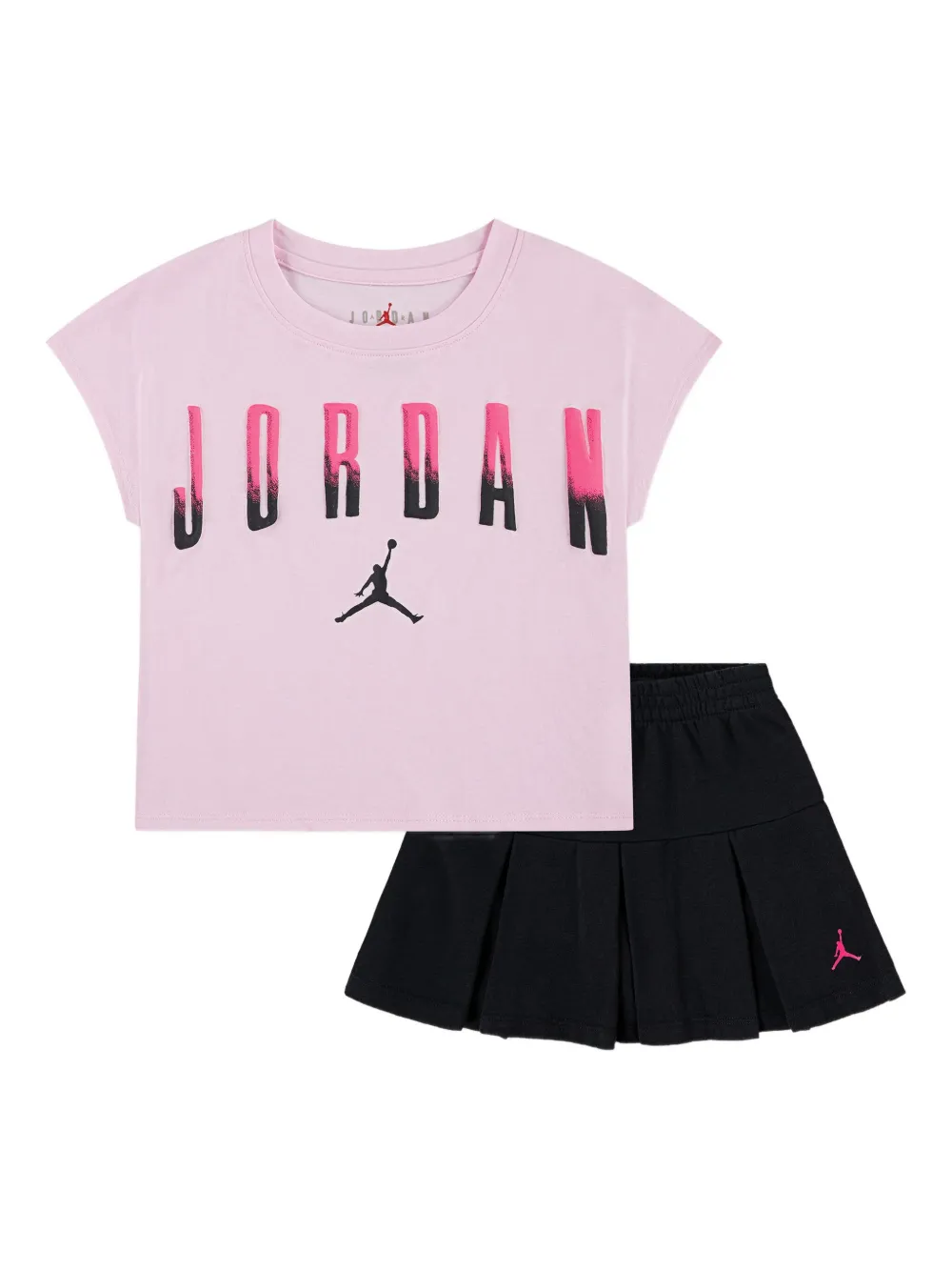 Jordan Kids T-shirt en rok met logoprint Roze