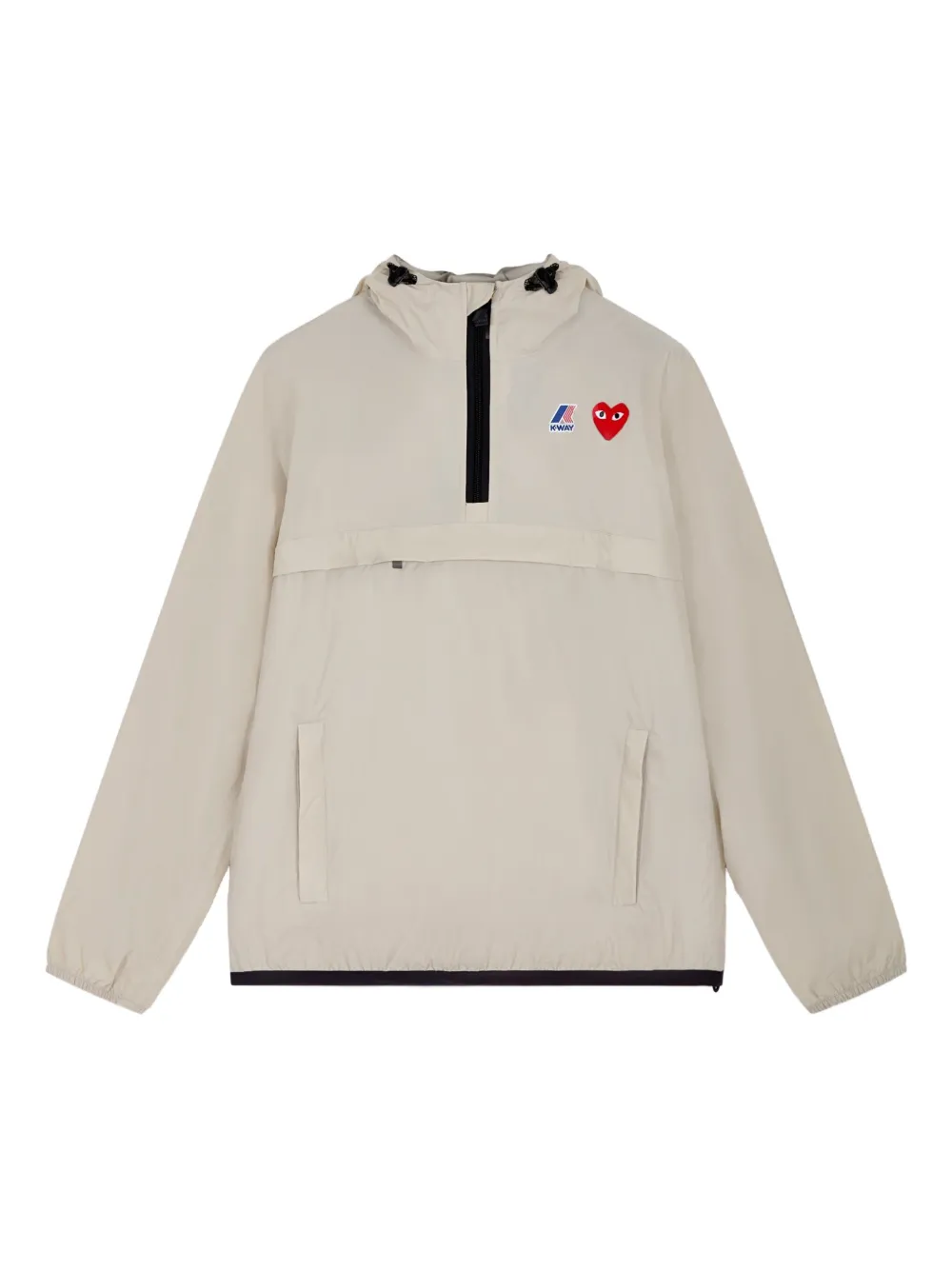 Comme Des Garçons Play x K-Way heart-logo half-zip raincoat | White | Image 1