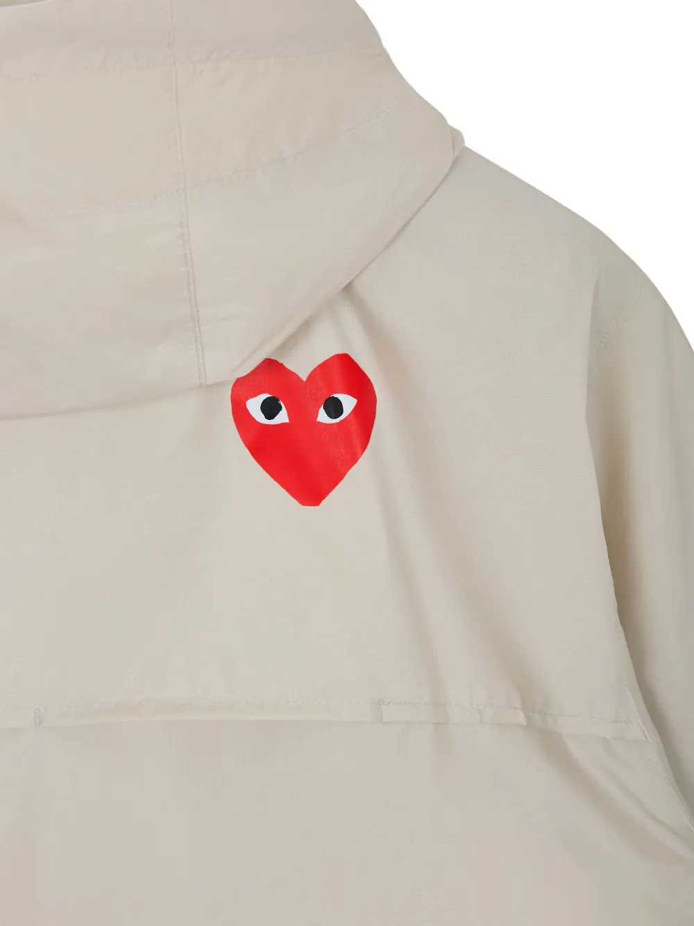 Comme Des Garçons Play X K-way Heart-logo Half-zip Raincoat In White