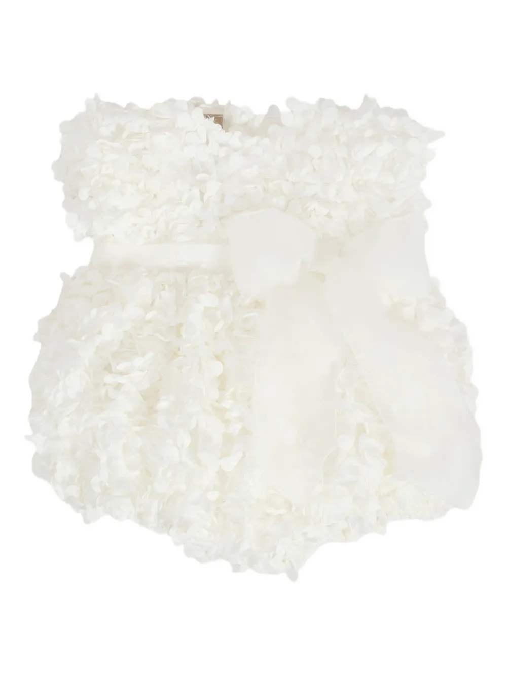 La Stupenderia petal-embellished bow dress Wit