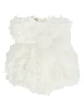 La Stupenderia petal-embellished bow dress - White