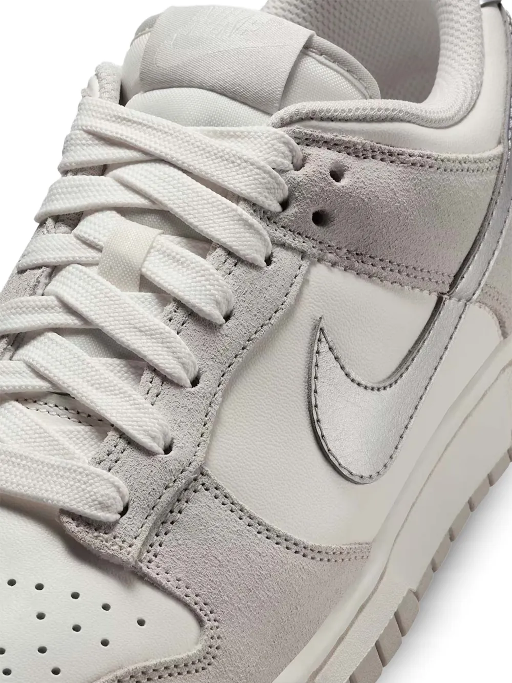 Nike Dunk Low Leather Sneakers In Gray