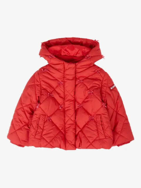 Monnalisa quilted bow-detail jacket