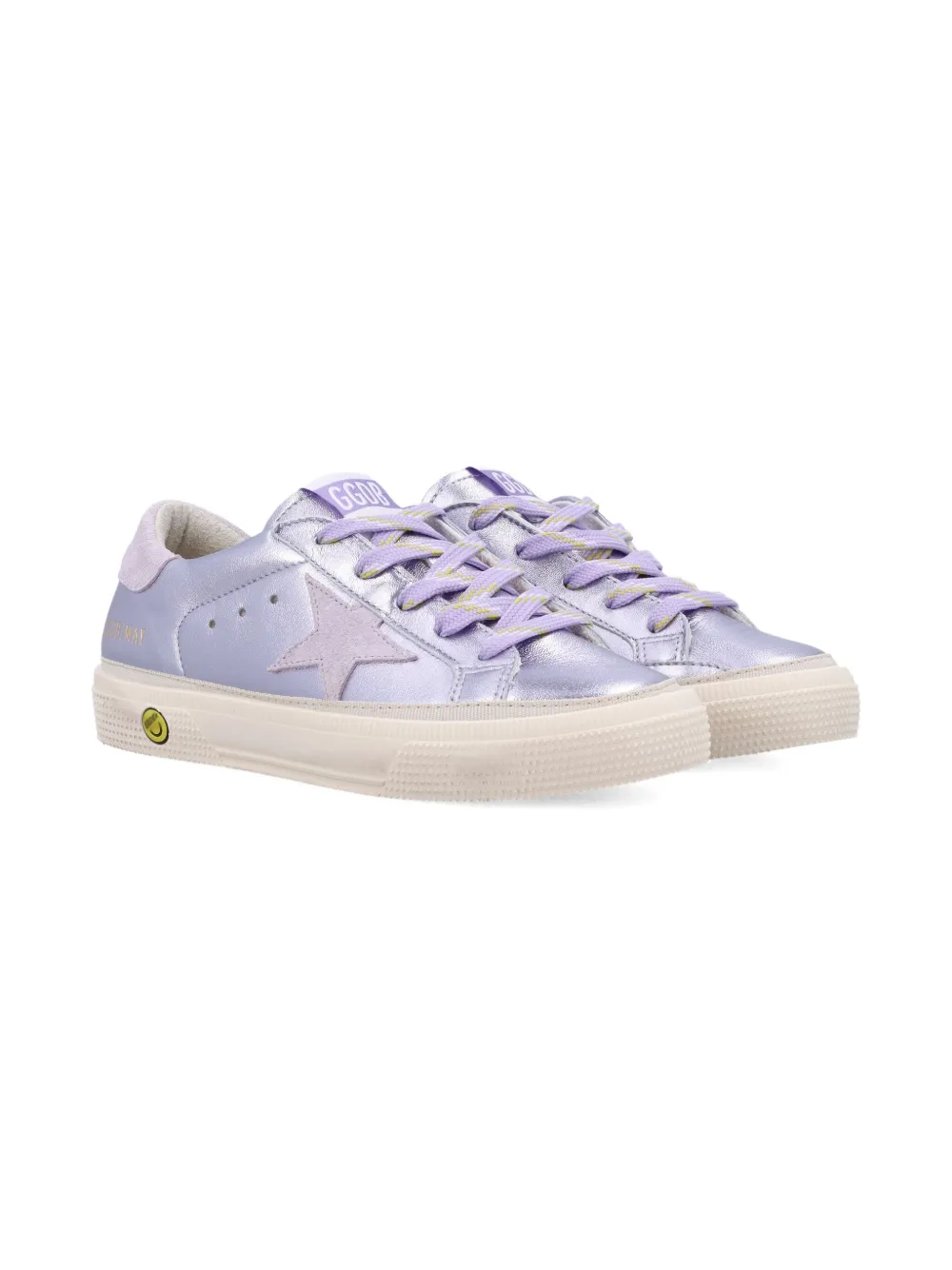 Golden Goose Kids  leather star-embellished trainers | Purple | Image 1
