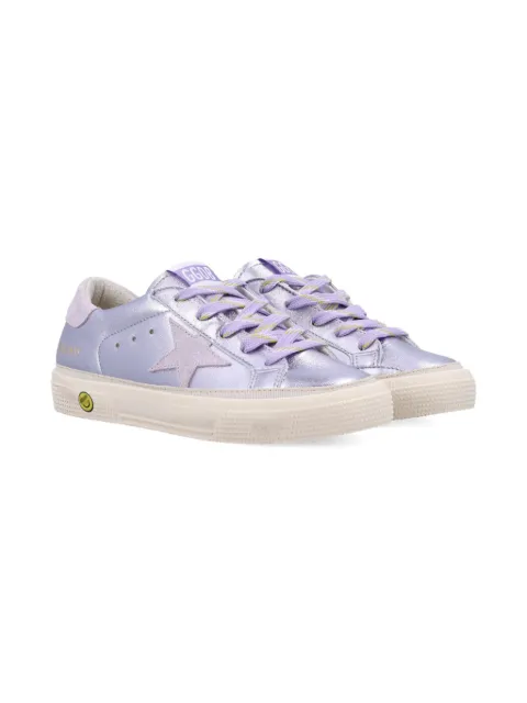 Golden Goose Kids  leather star-embellished trainers