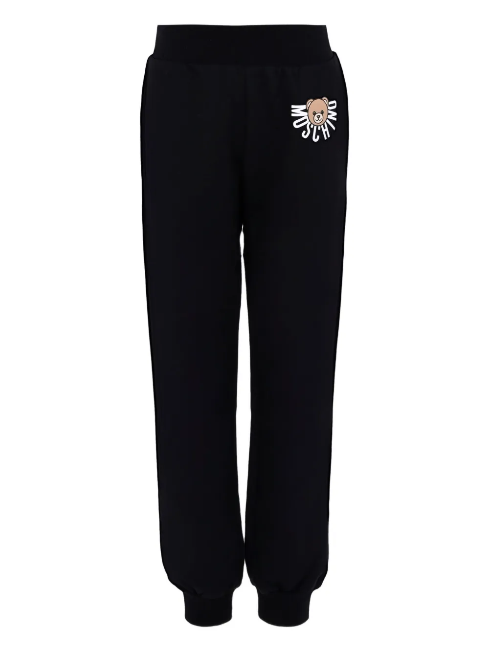 Moschino Kids Teddy Bear-print cotton track pants - ブラック Moschino Kids Teddy Bear-print cotton track pants - ブラック