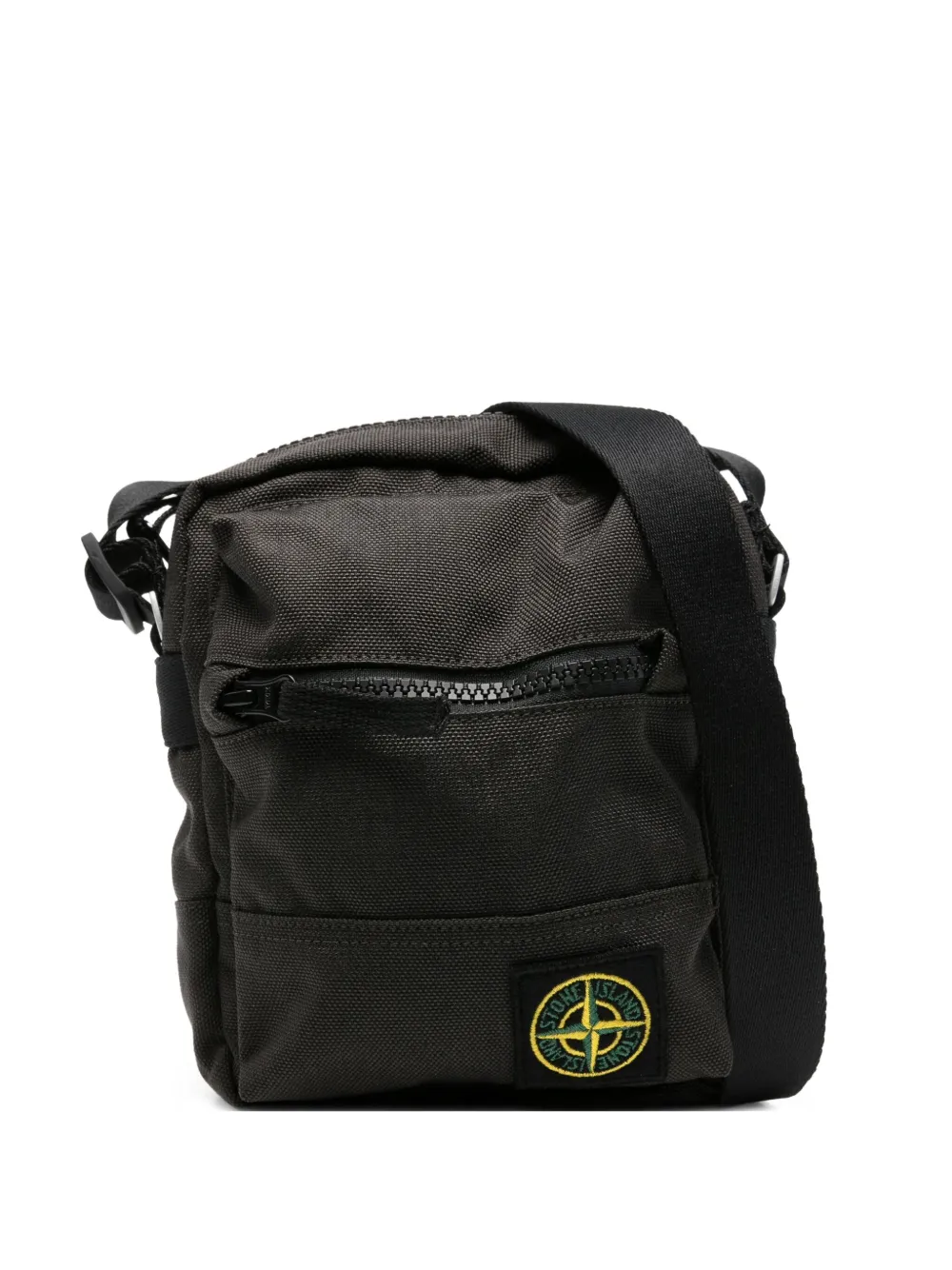 Stone Island logo-patch messenger bag Zwart