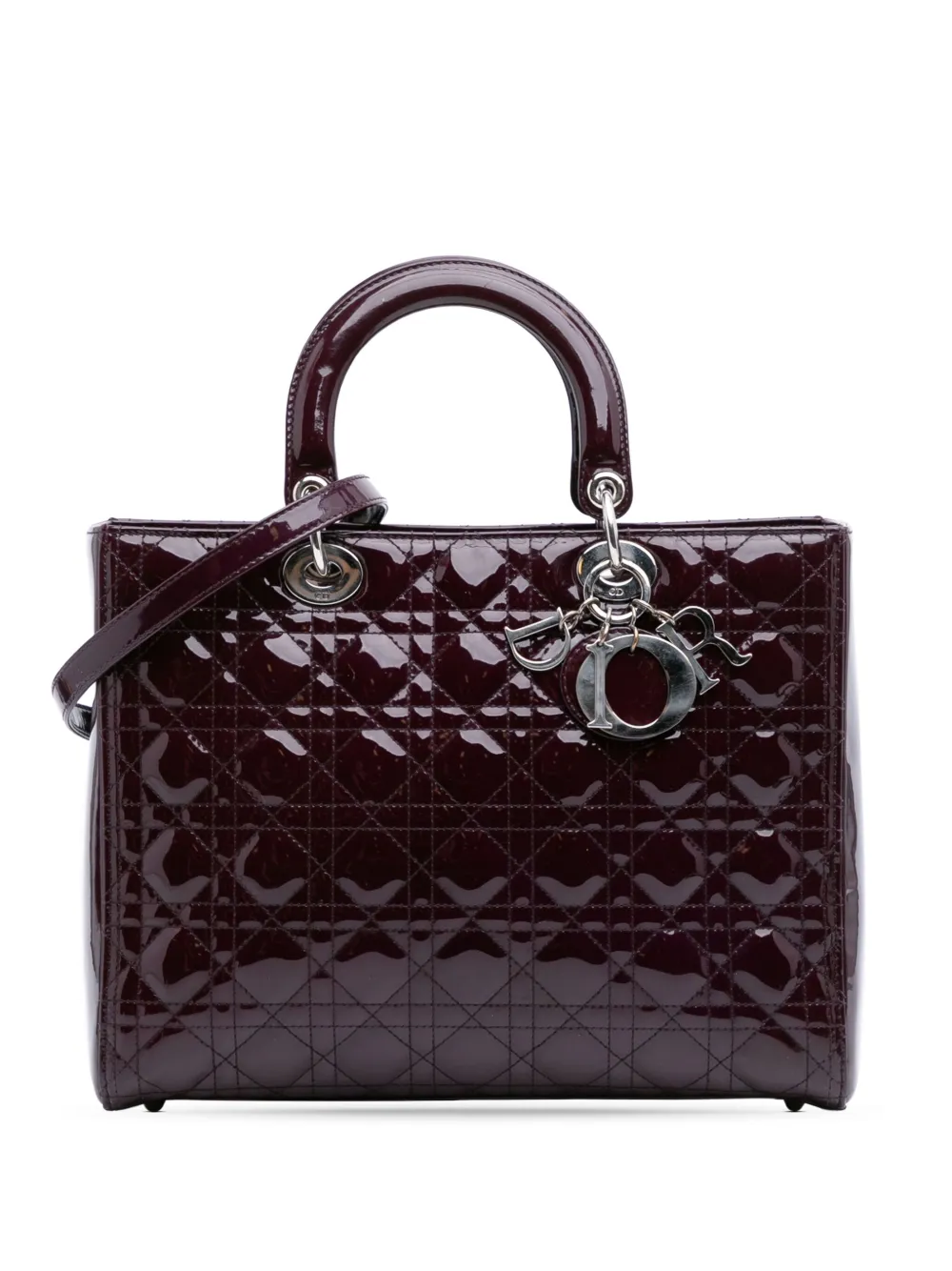 Christian Dior Pre-Owned 2010 Large Patent Cannage Lady Dior satchel - Christian Dior Pre-Owned 2010 Large Patent Cannage Lady Dior satchel -